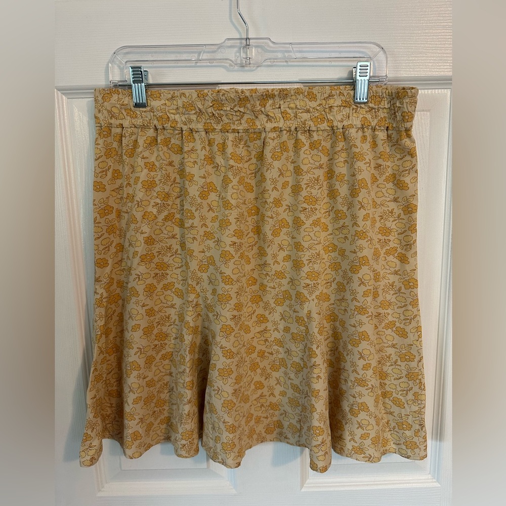 Madewell pull-on swing mini skirt in piccola yellow floral Size Large